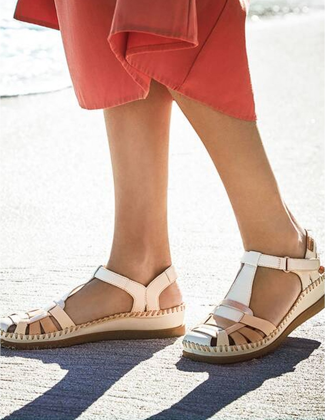 Sandalias Cangrejeras Piel Beige Cu A Pera Limonera