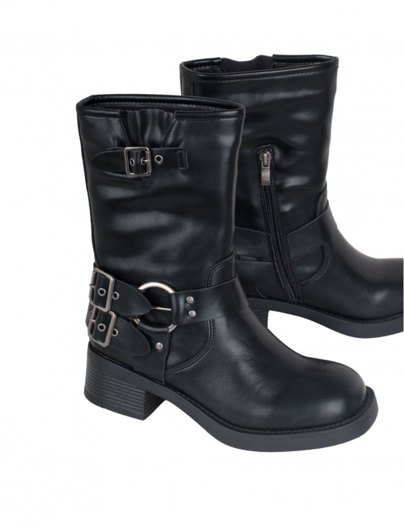 Comprar Botas Moteras Con Hebillas Para Mujer