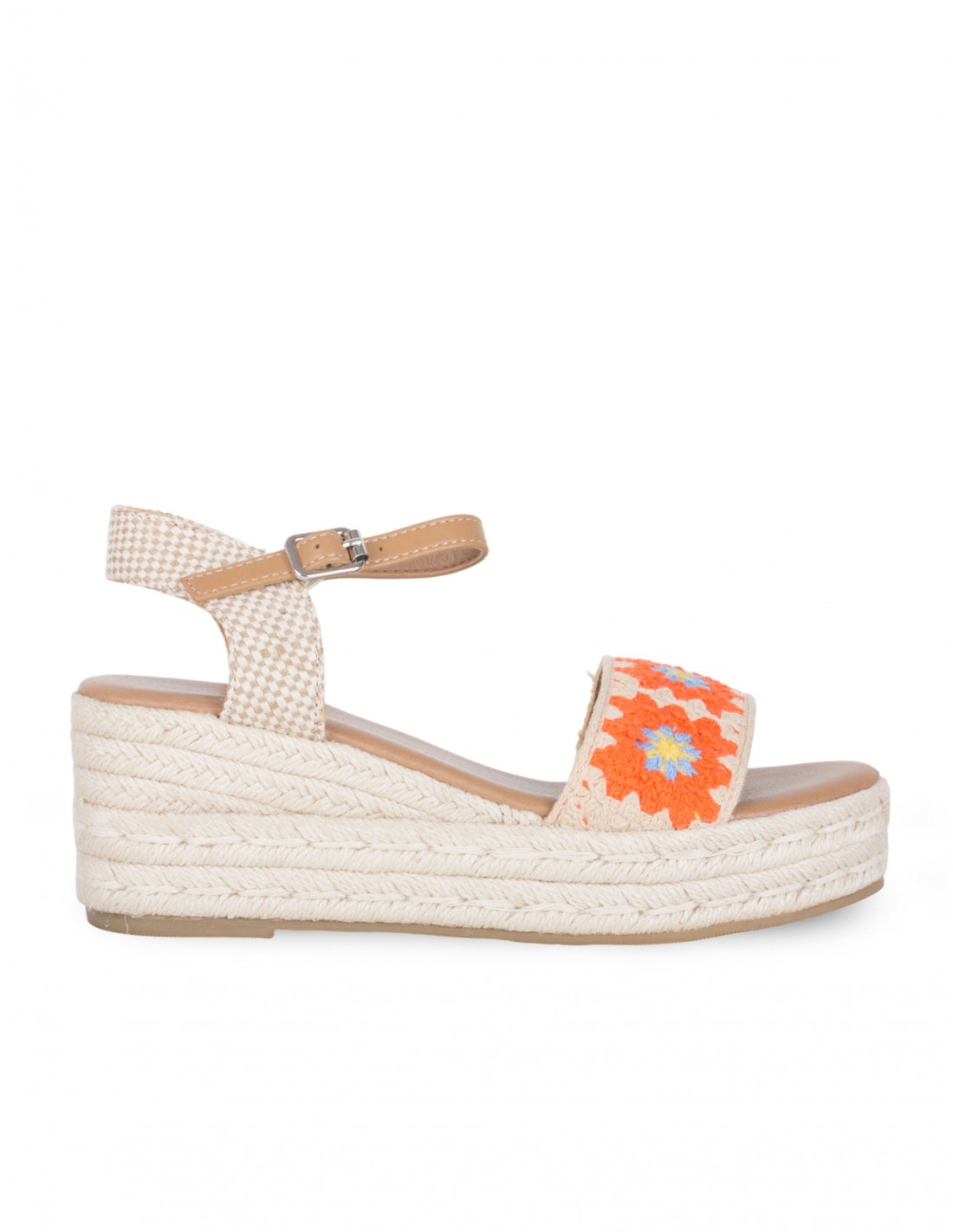 Sandalias Cuña Esparto Beige PERA LIMONERA