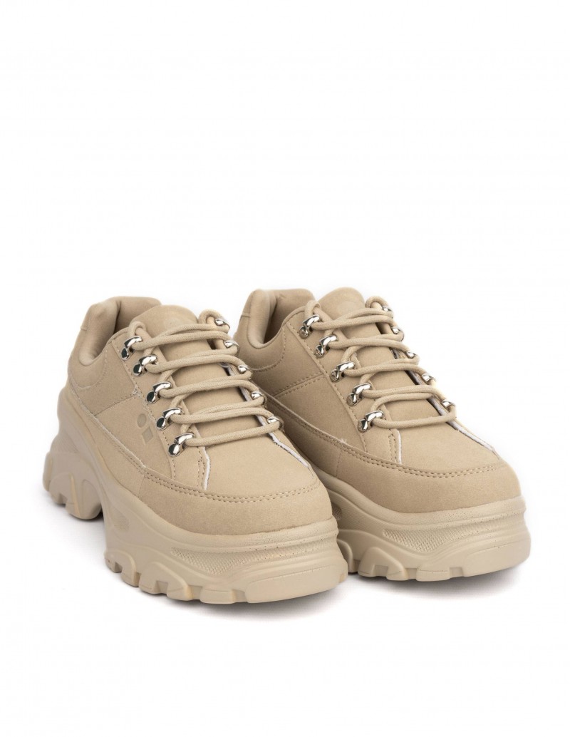 Larva del moscardón abogado Pesimista Chunky Sneakers Enganches Metálicos COOLWAY Taupe