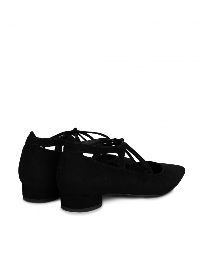 bailarinas negras cordones mujer