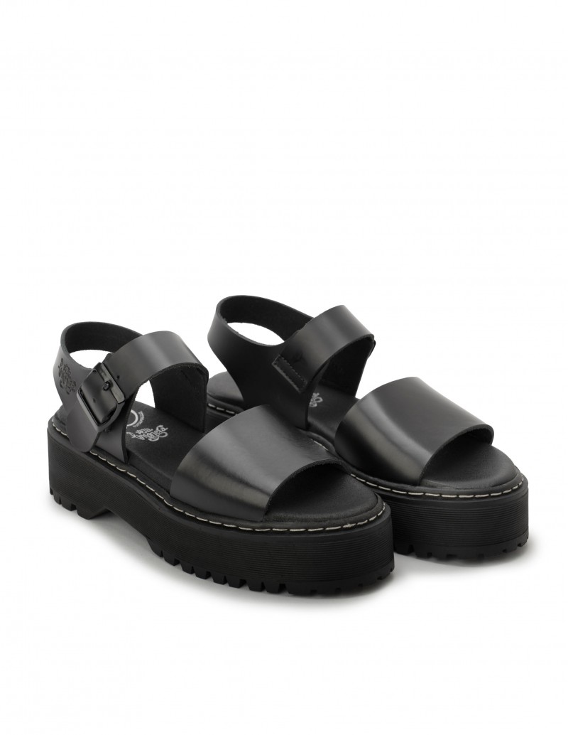 sandalias plataforma tiras negras