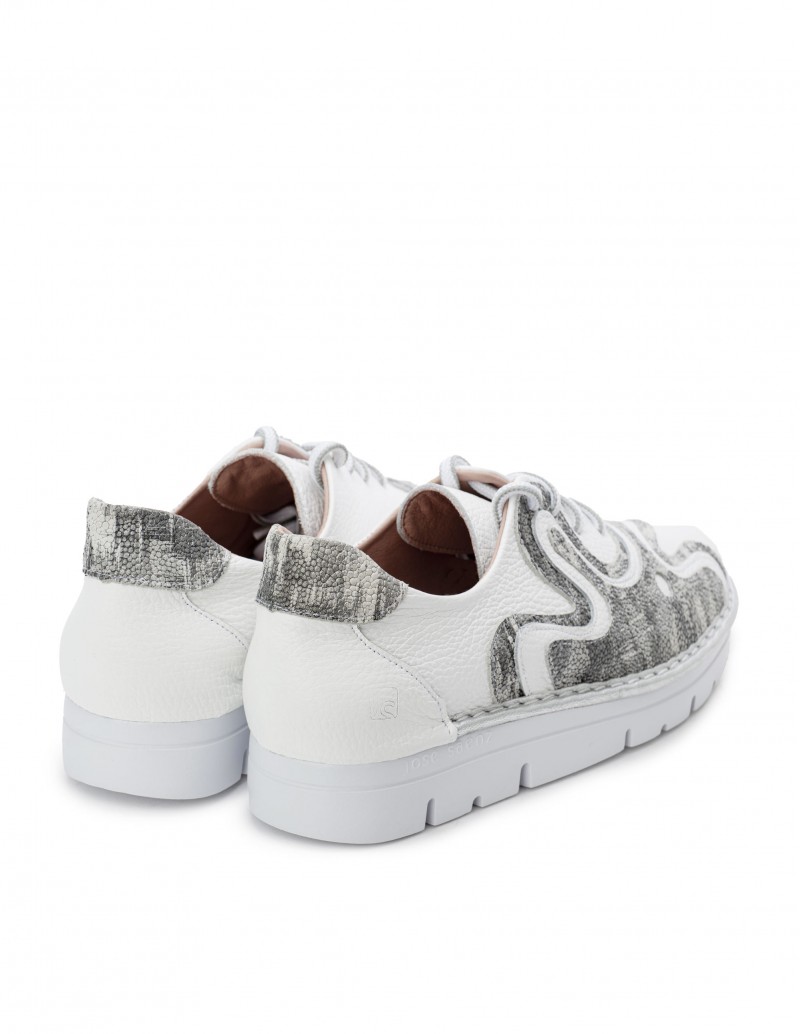 zapatos blancos cordones mujer