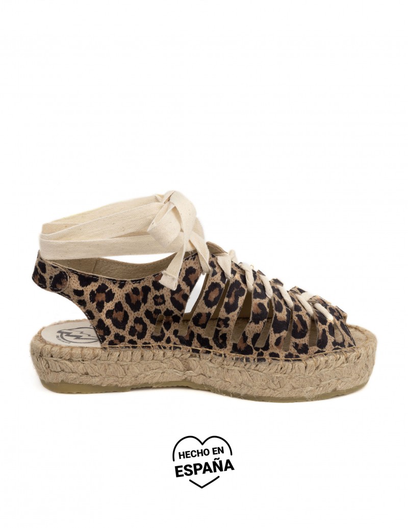 sandalias leopardo plataforma esparto