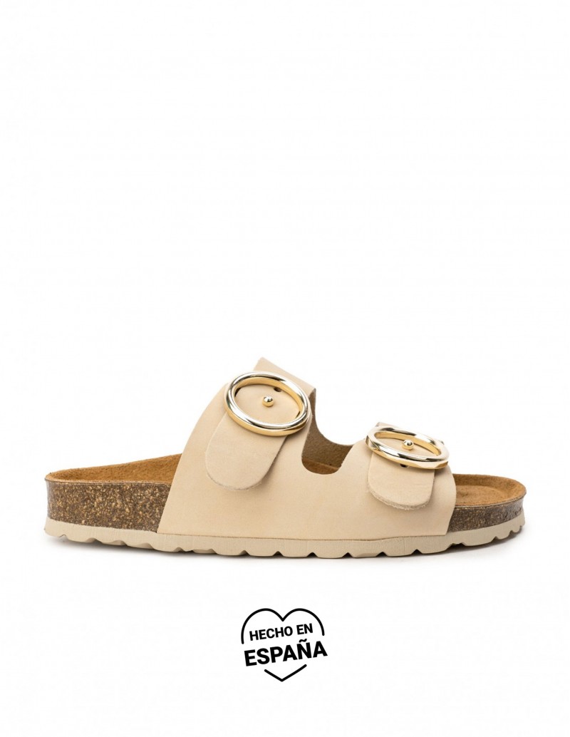 AUTENTI Sandalias Bio Hebillas Beige