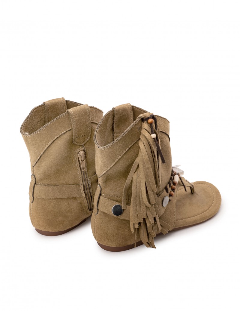 sandalias bota boho beige