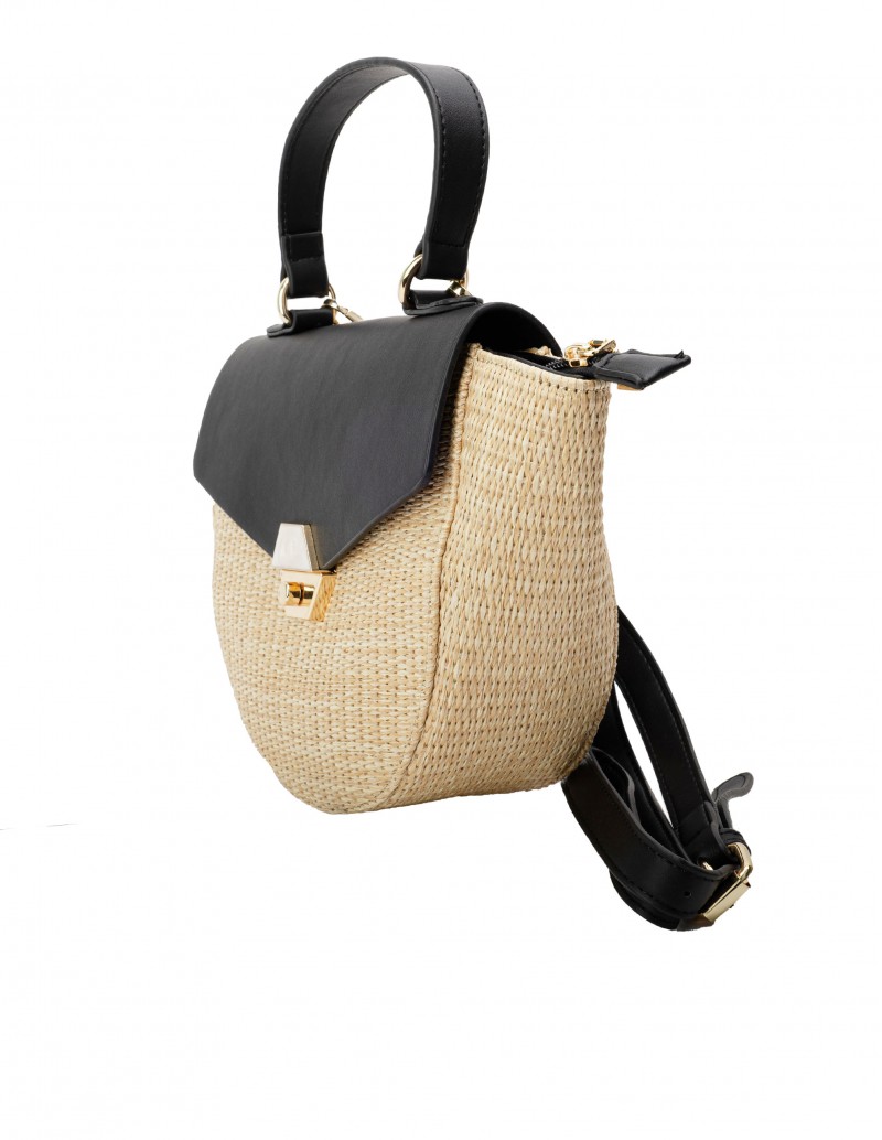 Bolso Rafia Bandolera Negro