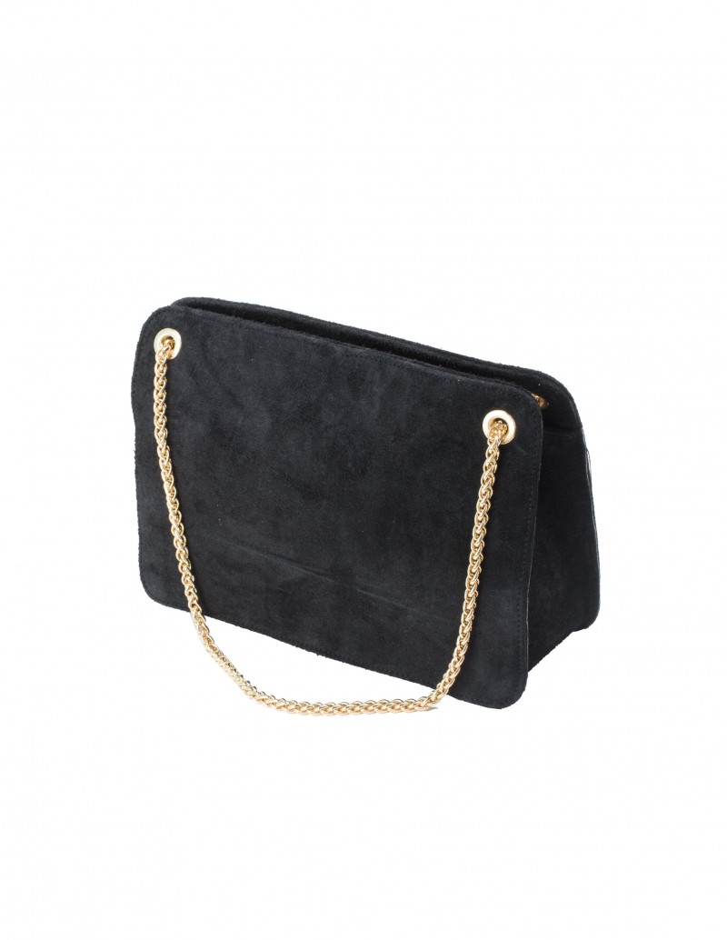 Bolso Negro Cadena Dorada