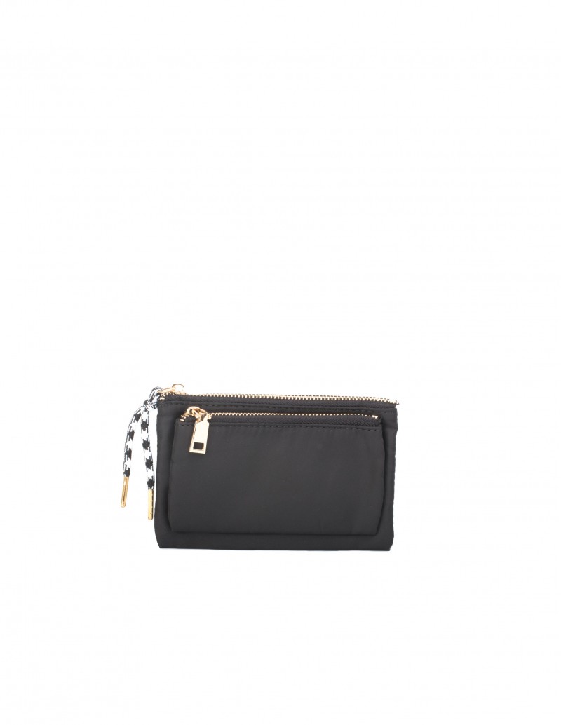 Monedero Nylon Negro Mujer