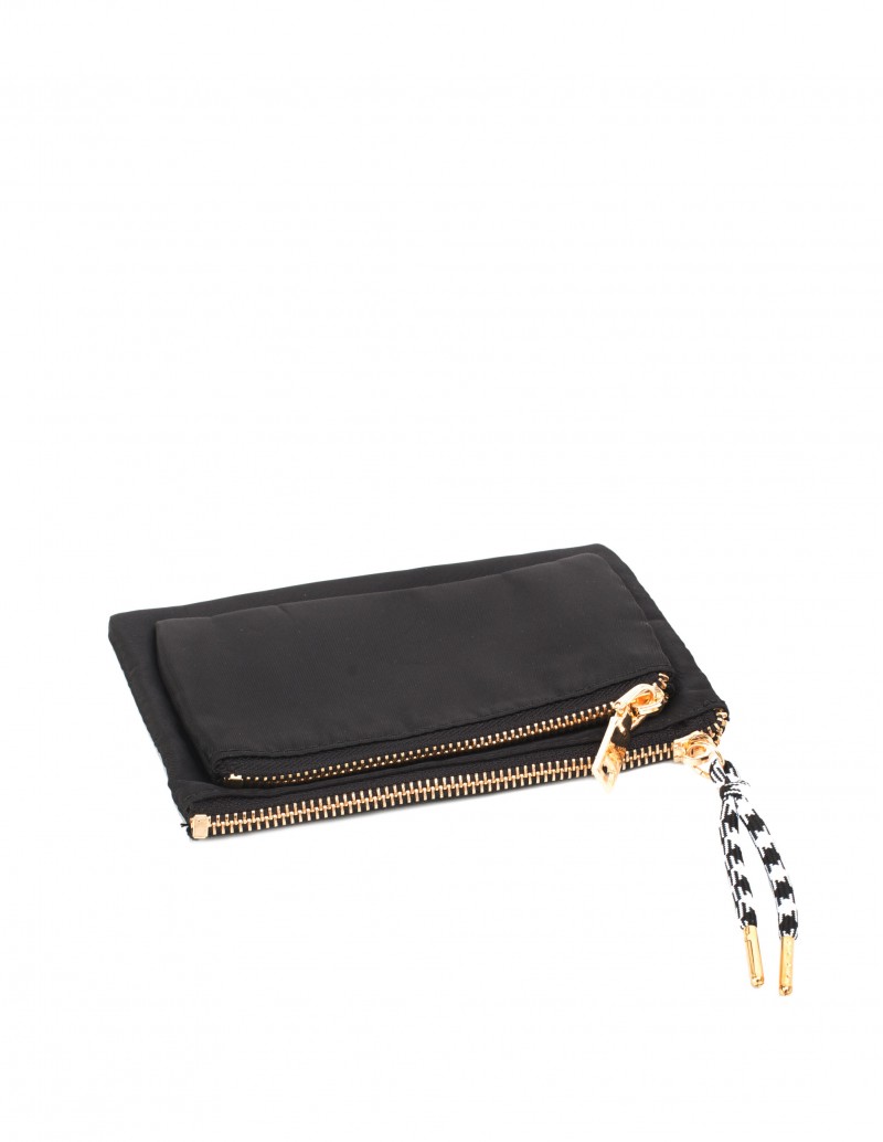 Monedero Cremallera Nylon Negro