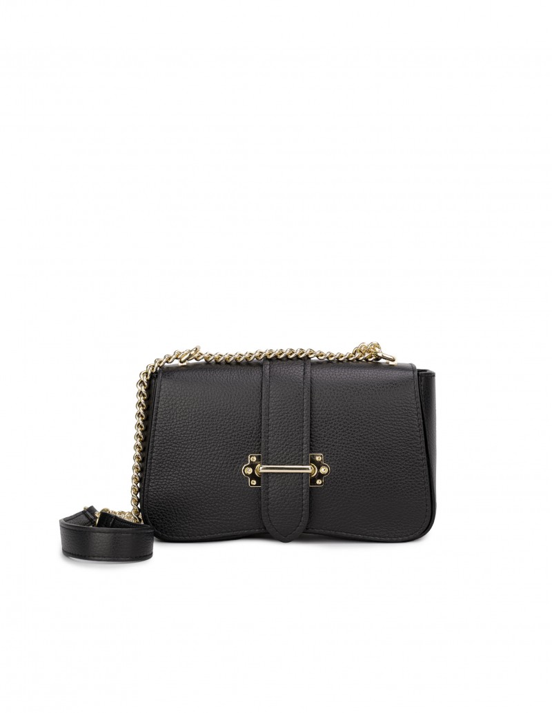 Bolso Negro Cadena Dorada