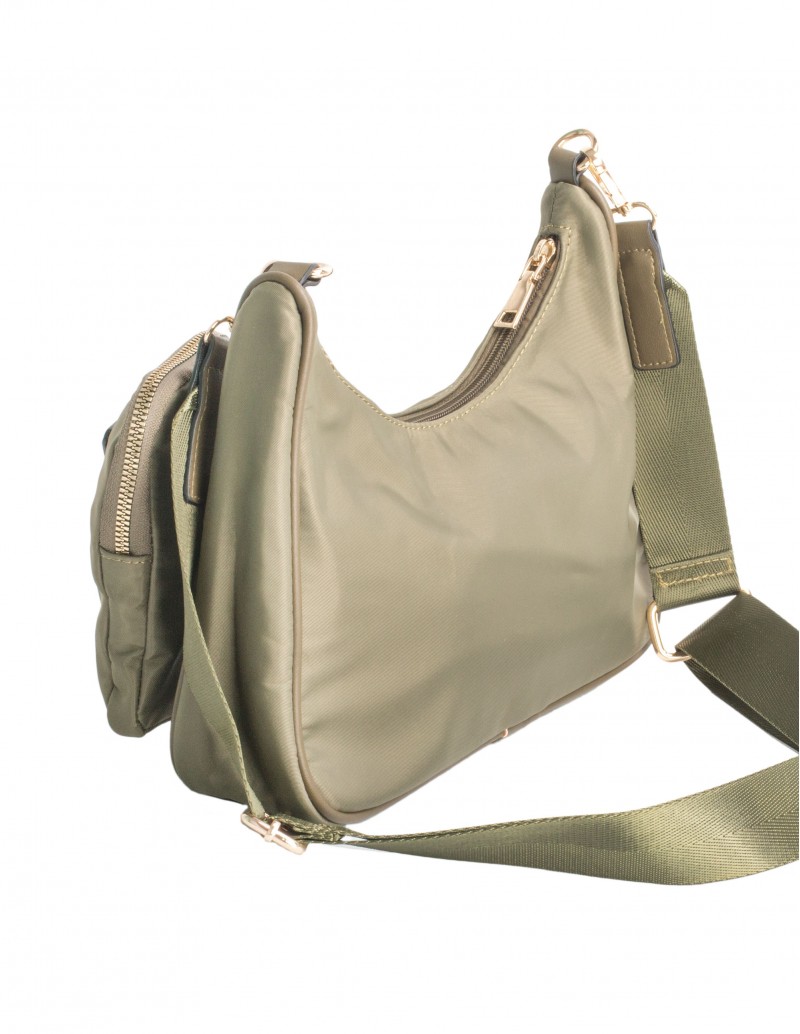 Bolso Bandolera Nylon Verde Mujer
