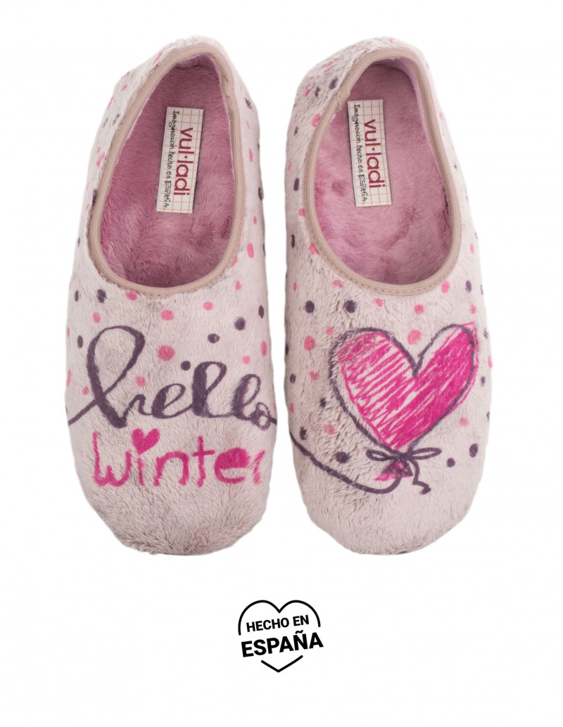 VULLADI Zapatillas Casa Hello Winter Cerradas