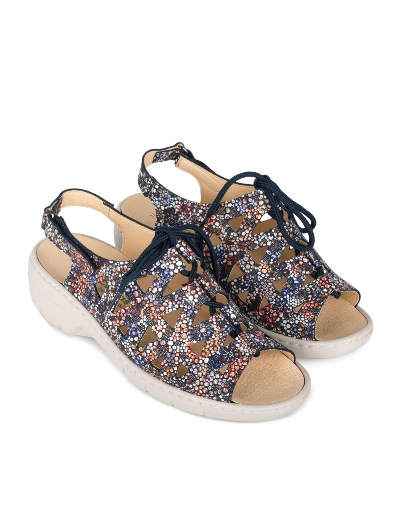 Sandalias Cuña Estampadas Flores 2