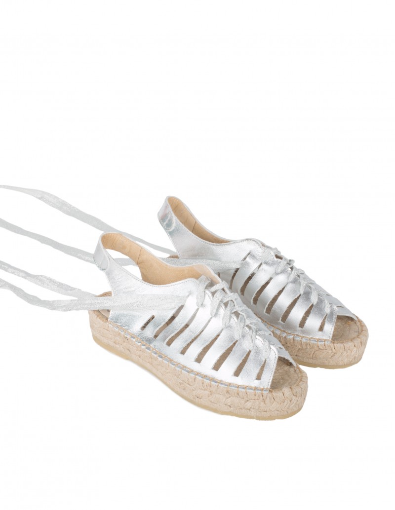 alpargatas sandalias plateadas mujer 2