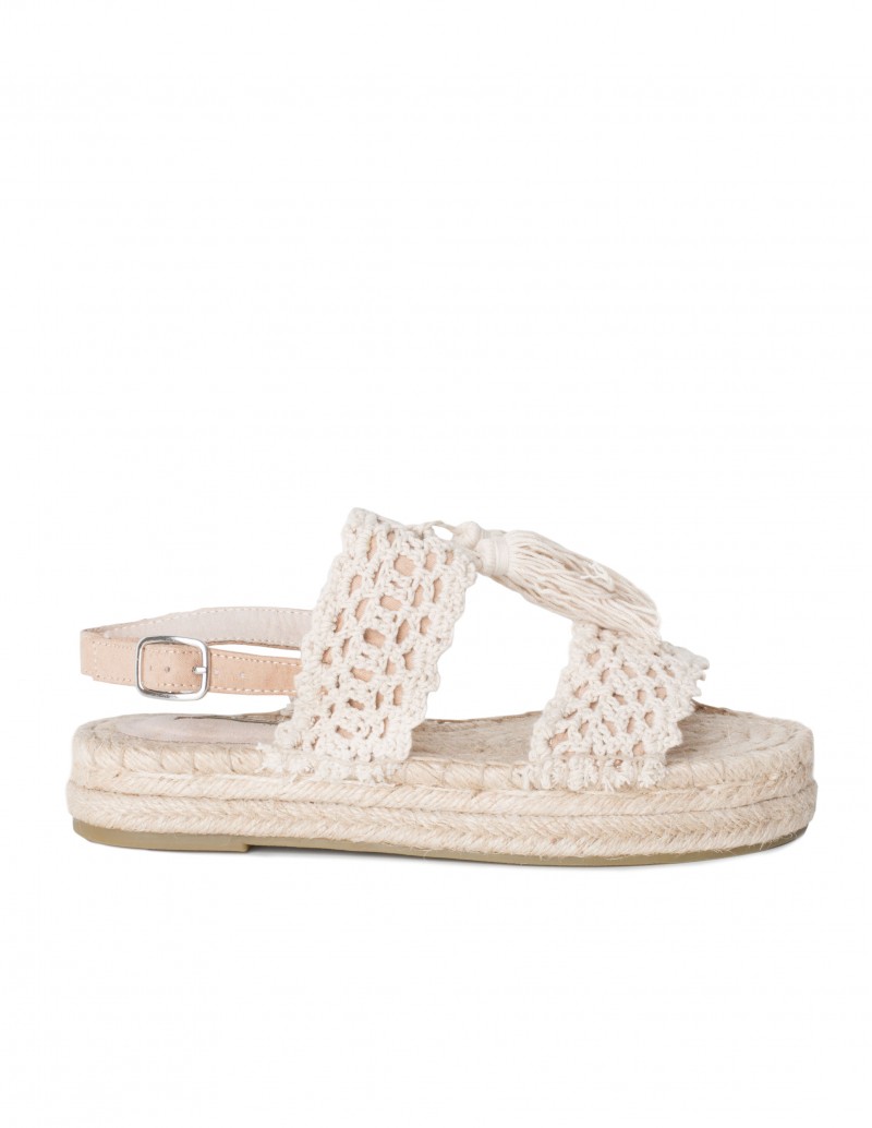 Sandalias Esparto Tiras Crochet