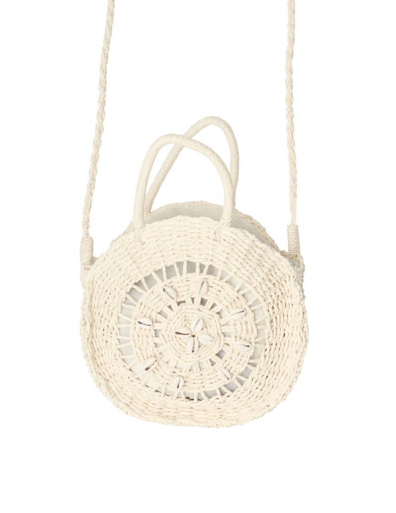 Bolso Rafia Redondo Conchas