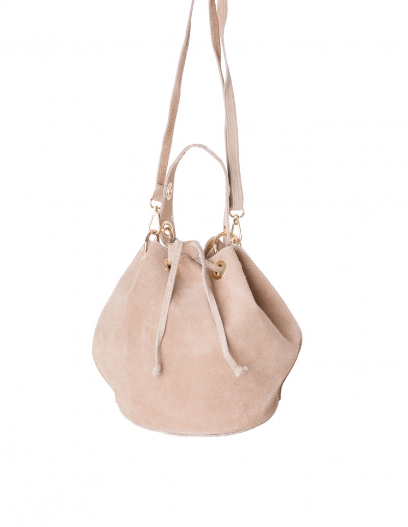 Bolso Bombonera Serraje Beige