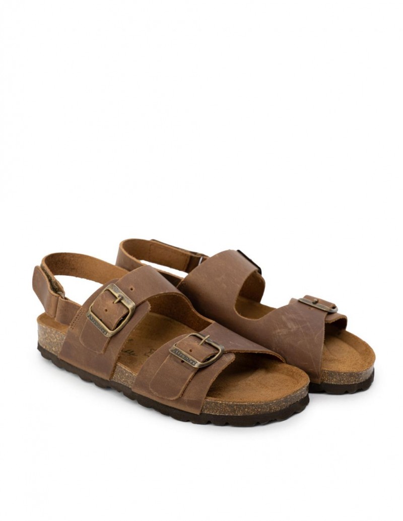 Sandalias Bio Mujer Tira Trasera Marrón 2