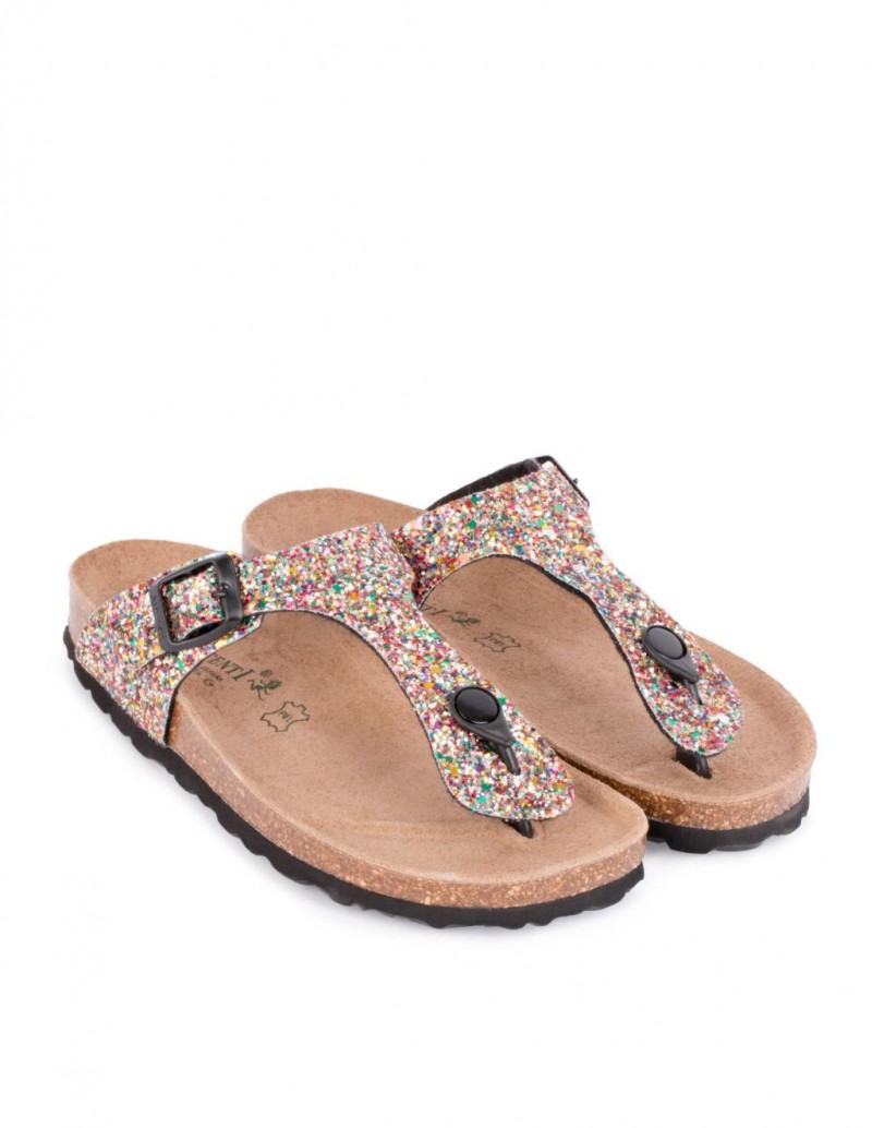 AUTENTI Sandalias Glitter Suela Corcho