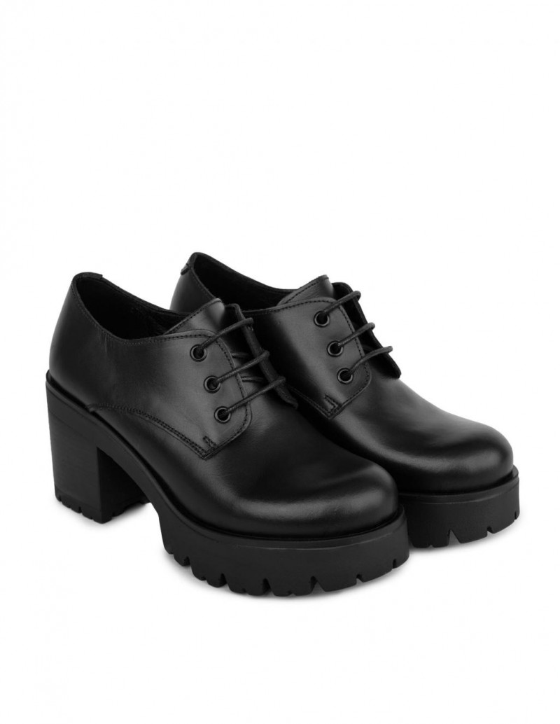 Zapatos Cordones Plataforma Negros LIMONERA