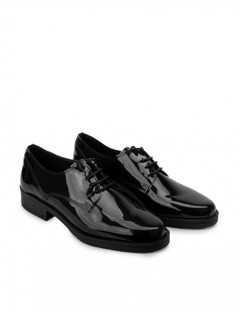 Zapatos Cordones Charol Negros