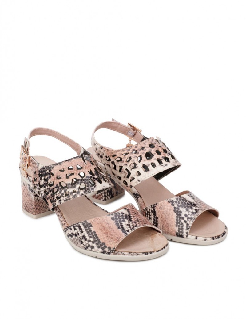 Sandalias Serpiente Rosa Mujer