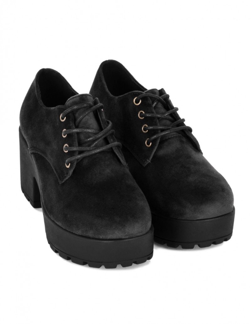 Zapatos Cordones Mujer Charol Negro - PERA LIMONERA