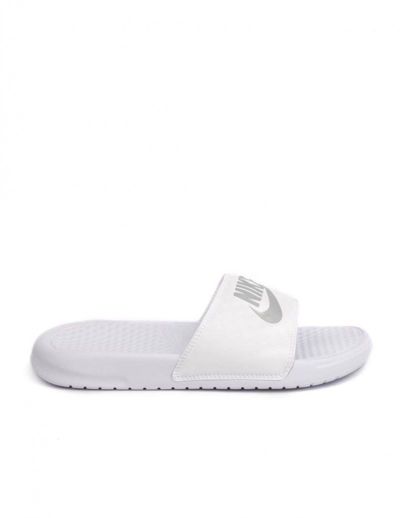 NIKE Chanclas Benassi Blancas y Negras Blanco Textura