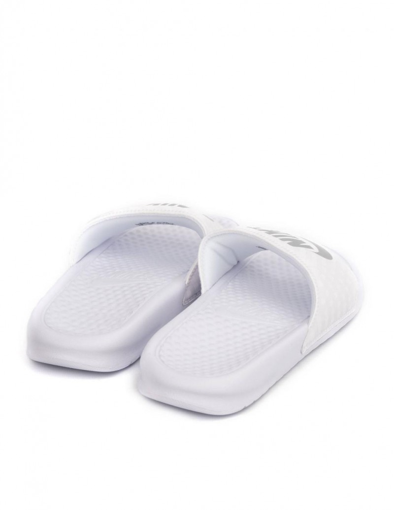 NIKE Chanclas Benassi Blancas y Negras Blanco Textura