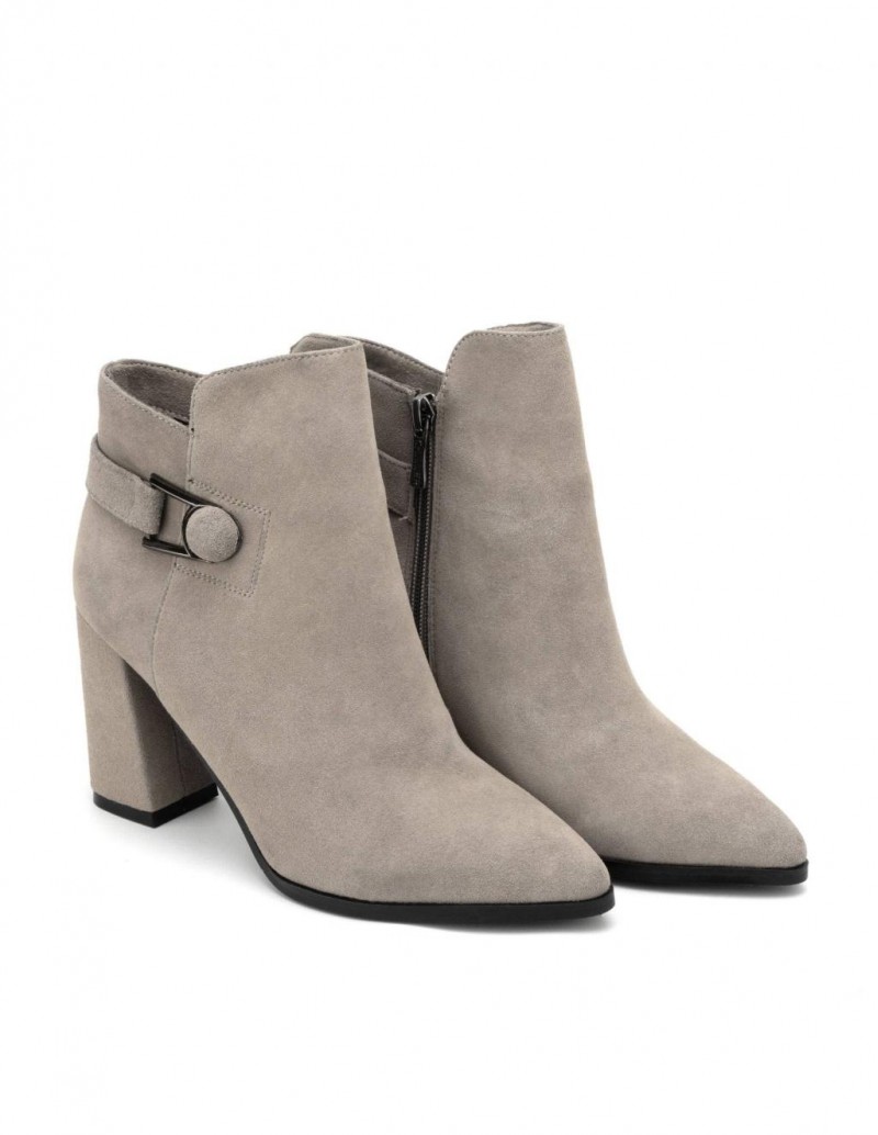 Botines Taupe Tacón Ancho - PERA LIMONERA