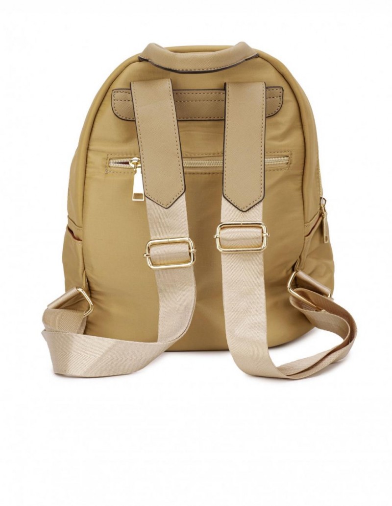 Mochila Redonda Nylon Beige