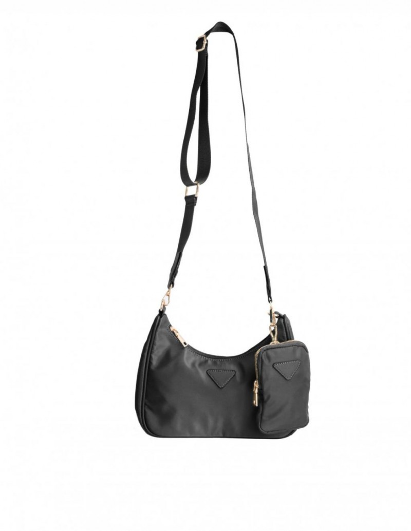 Bandolera Nylon Negra con Funda Telefono
