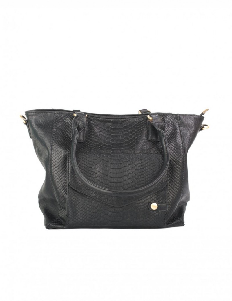 Bolso Shopper Negro Cremallera