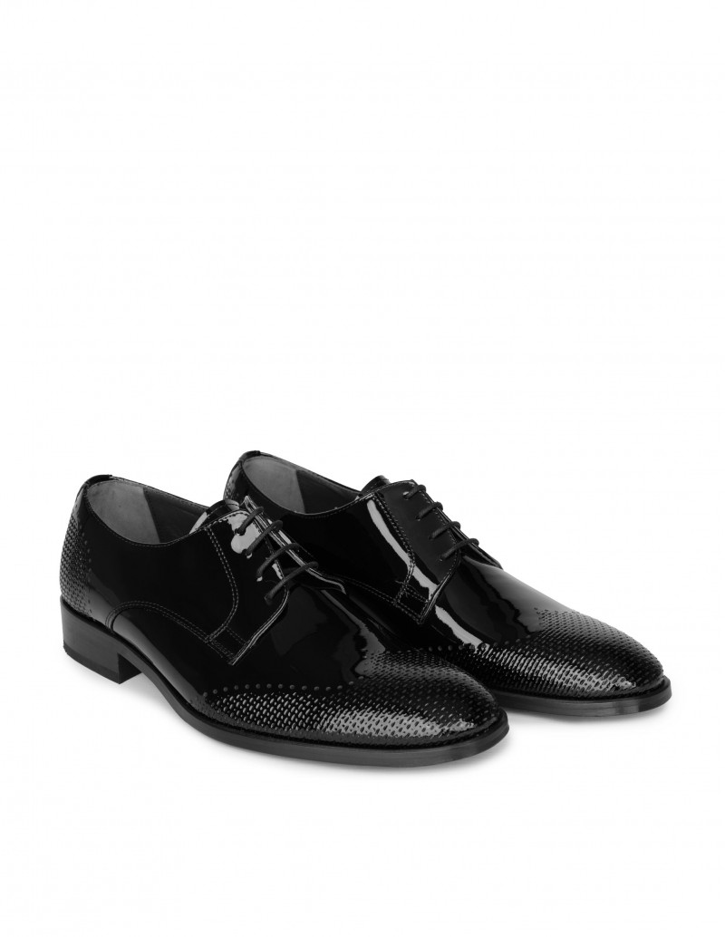 Zapatos Ceremonia Hombre Charol Picados