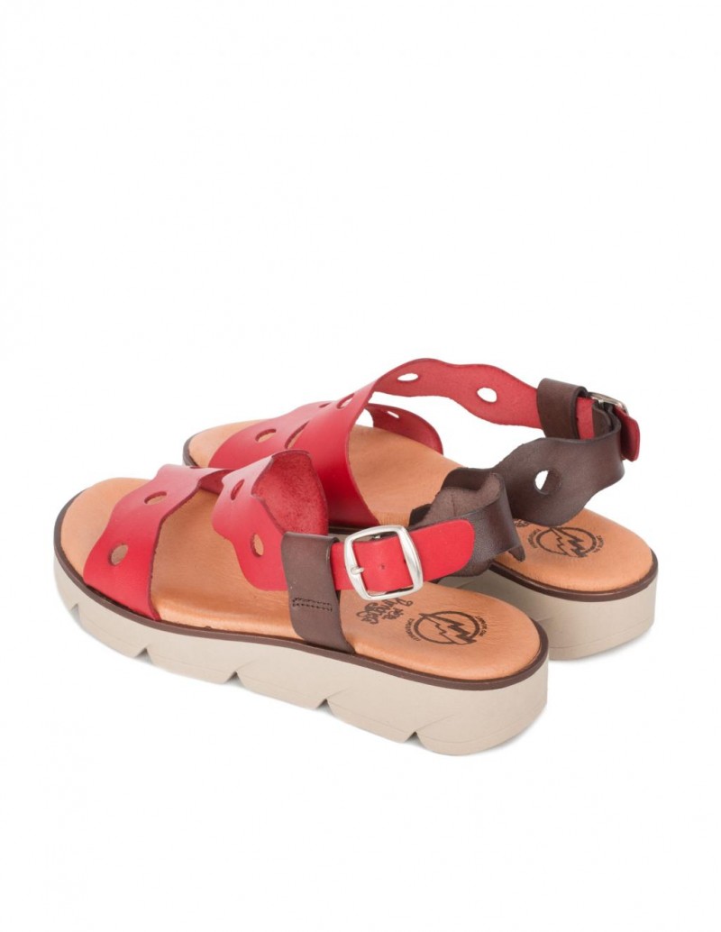 Sandalias Rojas Plataforma Baja