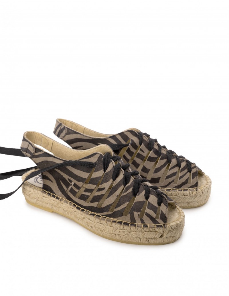 Sandalias Esparto Cangrejeras Cebra 2