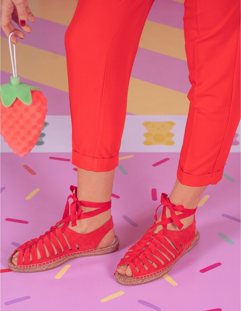 alpargatas sandalias rojas mujer