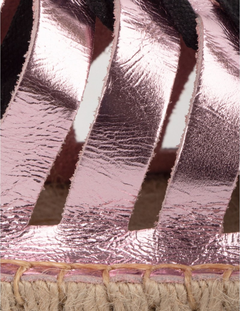 alpargatas piel metalizada rosa
