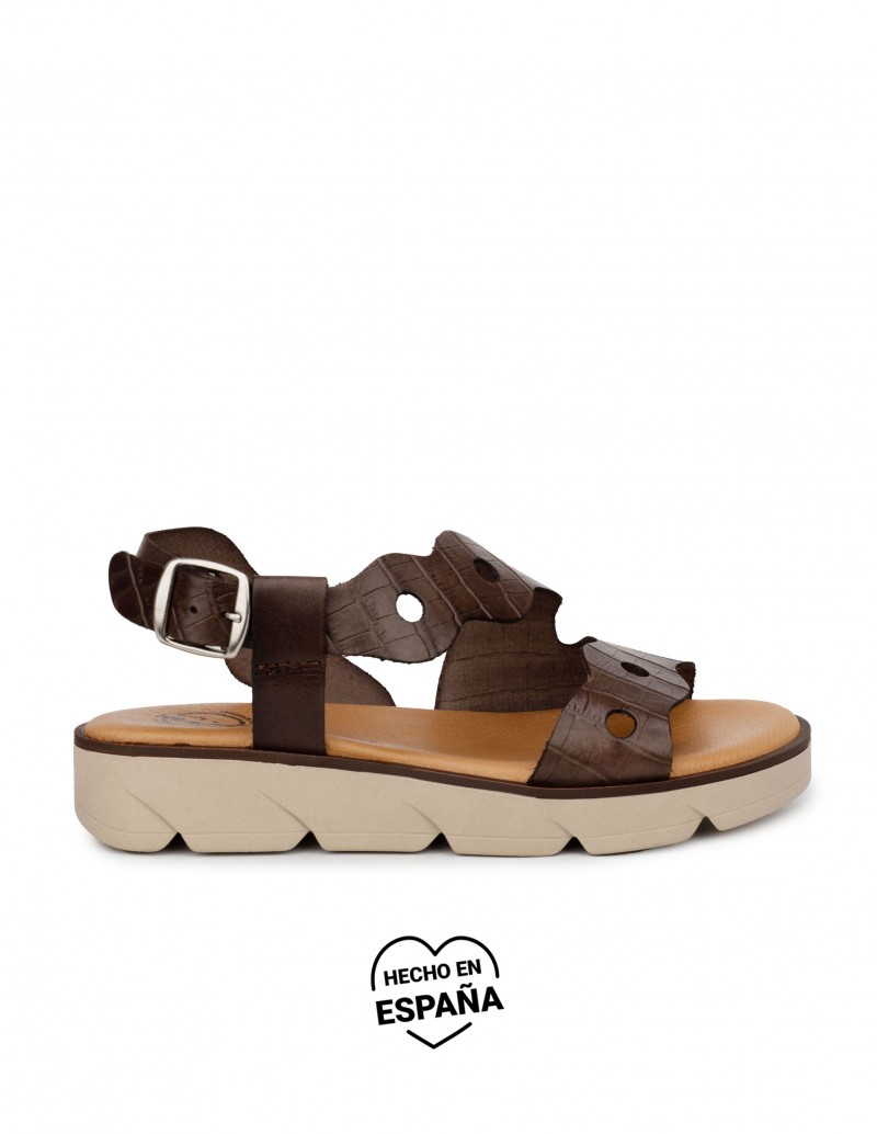 Sandalias Piel Marrones PERA LIMONERA