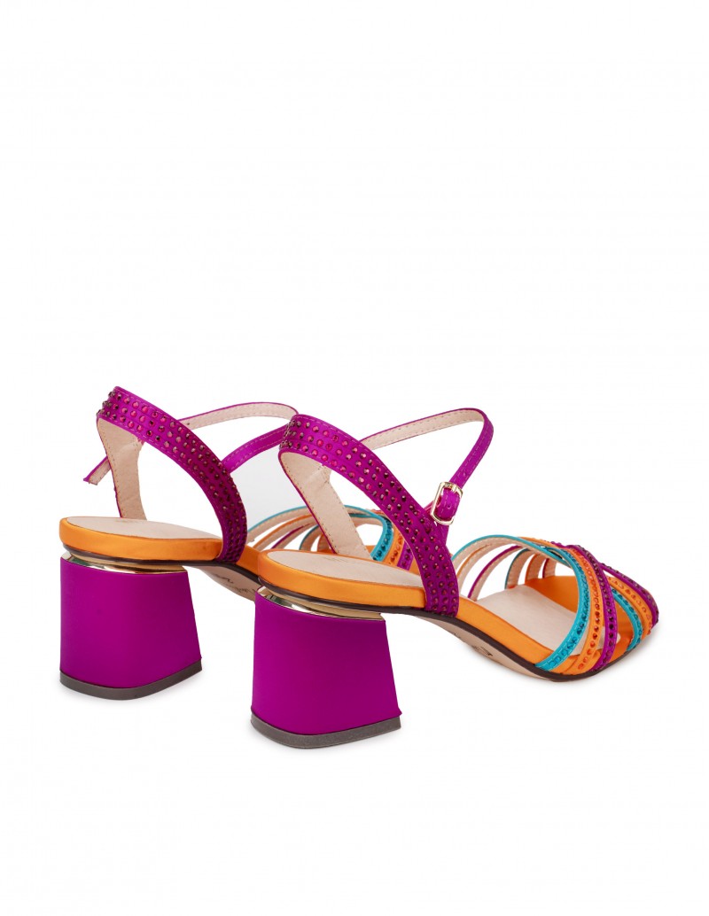 Sandalias Multicolor Tacón