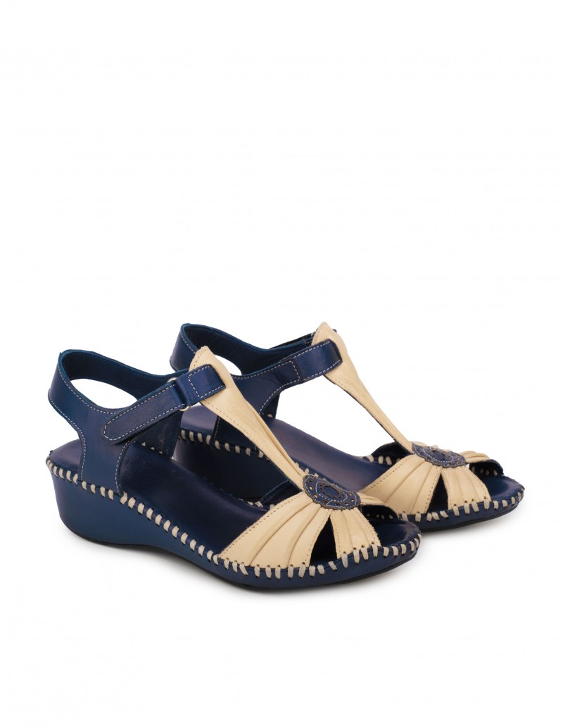 Sandalias Azules Cuña