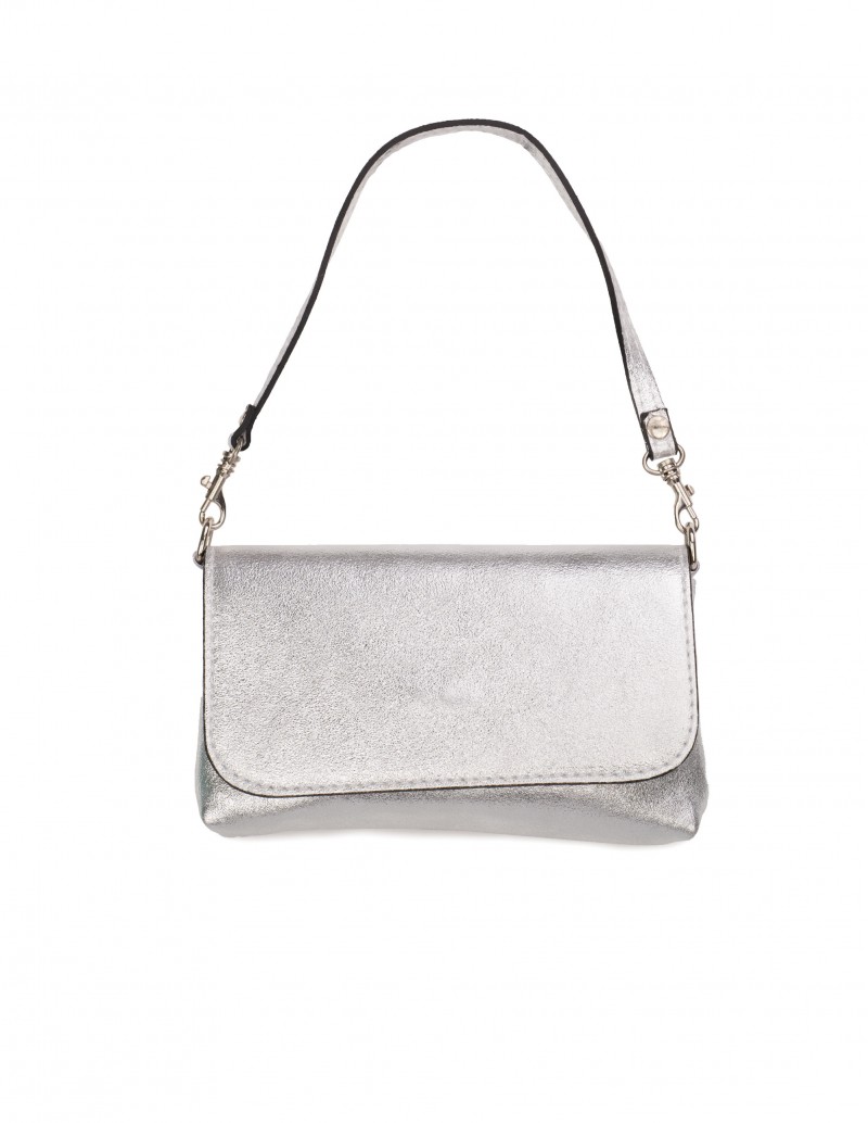 Bolso Piel Plateado