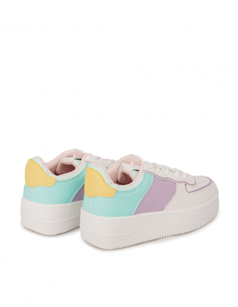 Zapatillas Piso Bloque Pastel Violeta