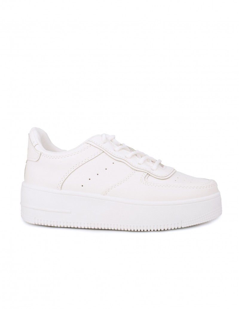 Zapatillas Plataforma Bloque Blancas