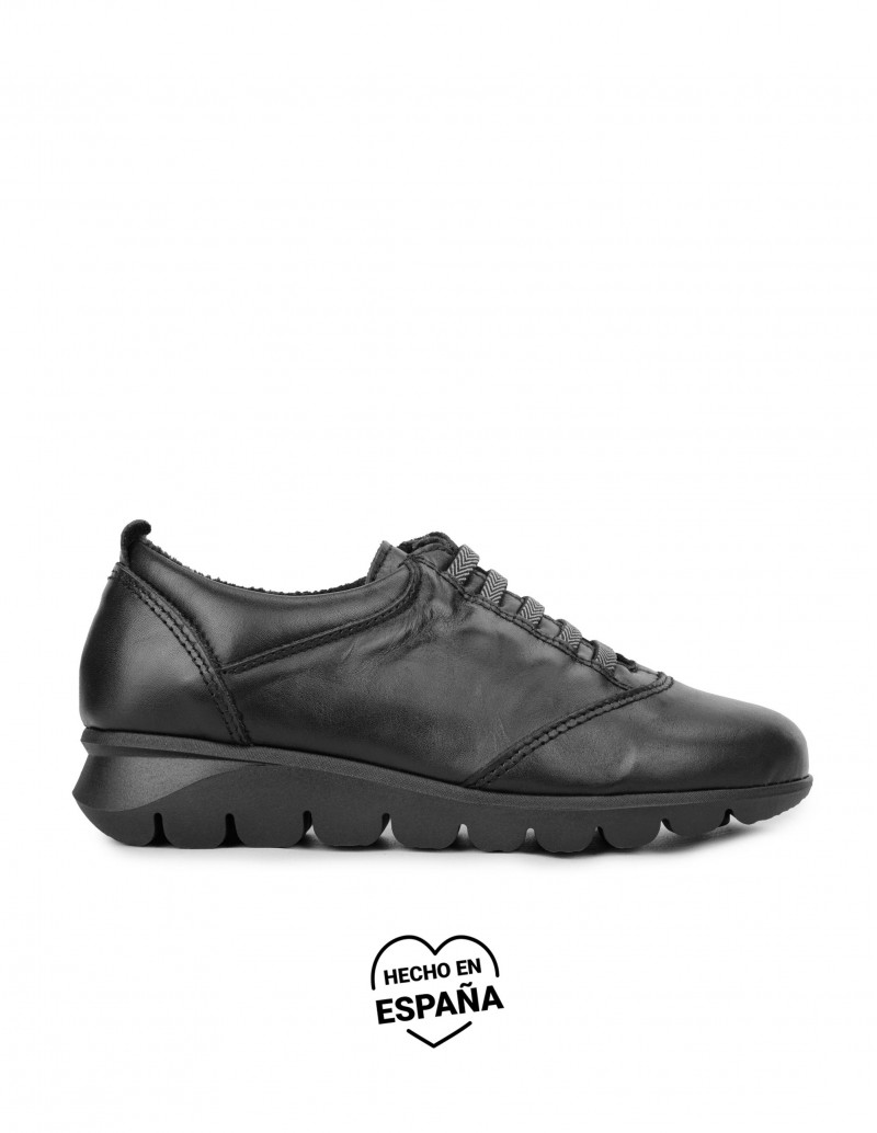 Zapatos Cordones Elásticos Negros