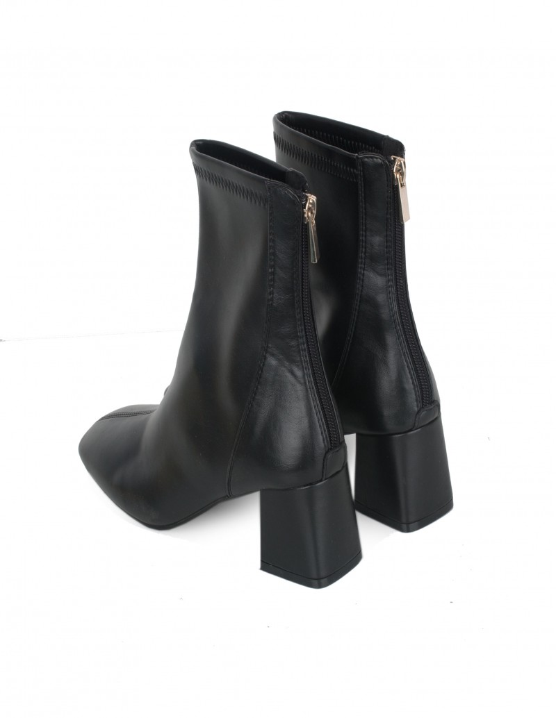 Zapatos Negros Botas Botines Calzado de Mujer Tacon Cuadrado Ancho 2020 