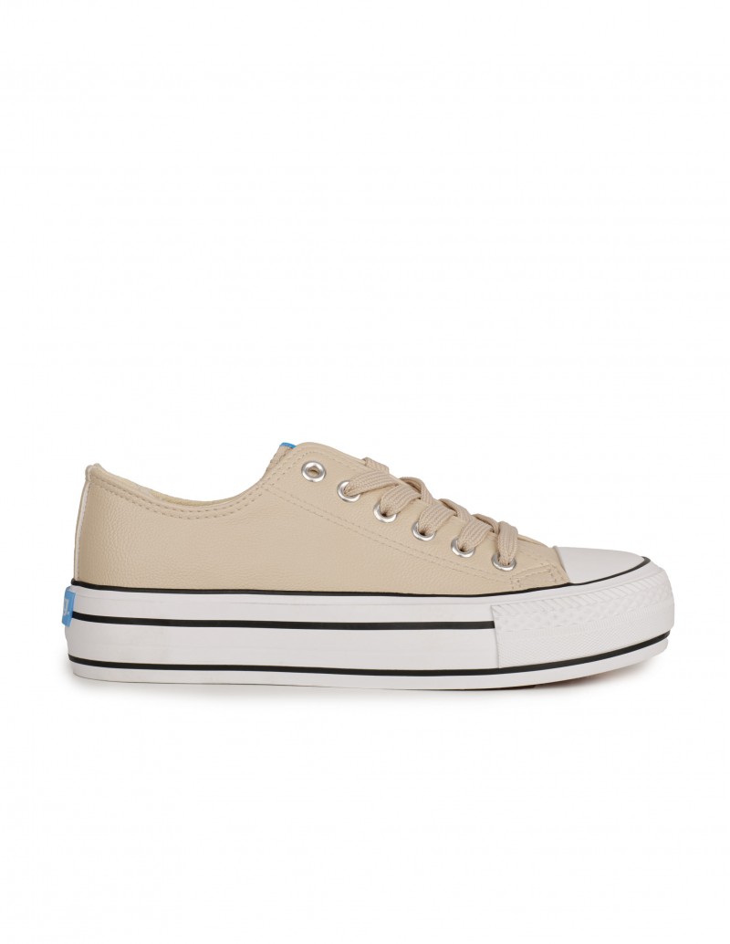 MUSTANG Zapatillas Polipiel Puntera Goma Beige