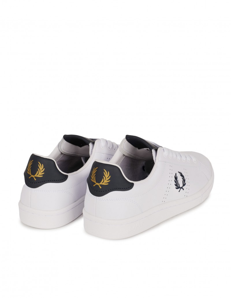 Fred Perry Zapatillas Piel Blancas Hombre - PERA LIMONERA