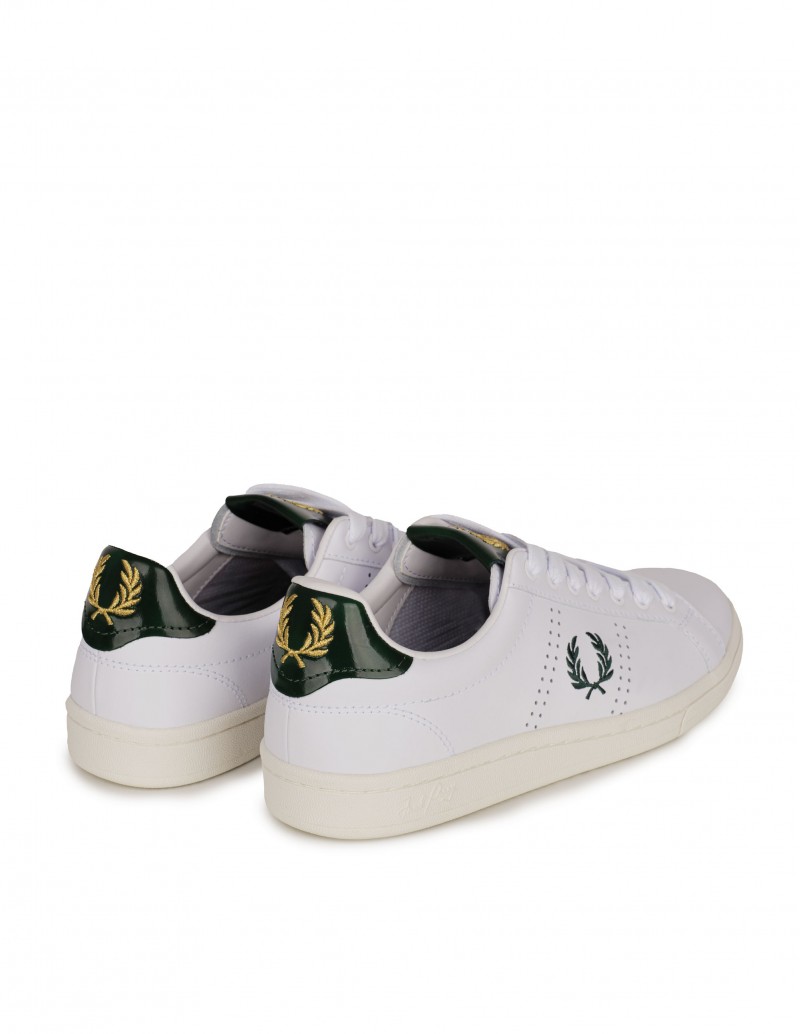 Deportivas Fred Perry Hombre Blancas Trasera Verde